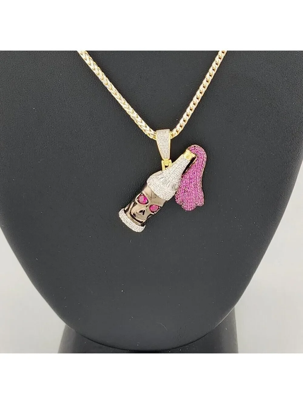 Brand New Sterling Silver 925 Skull bottle Necklace